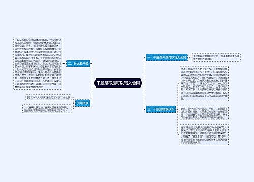 干股是不是可以写入合同