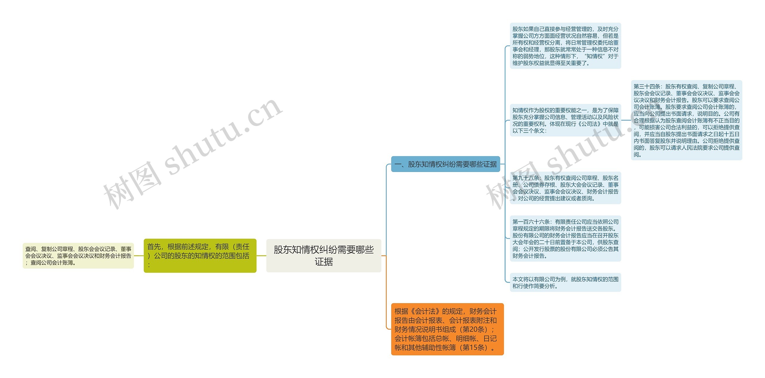 股东知情权纠纷需要哪些证据思维导图