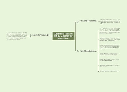 认缴注册资金不到位的法律责任，认缴注册资金不到位的处理方式