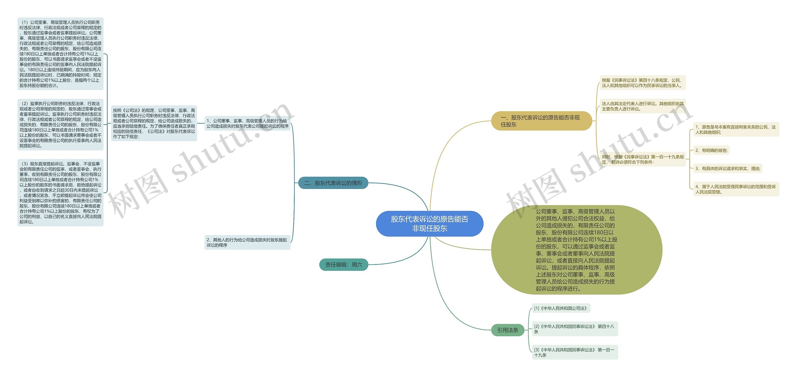 股东代表诉讼的原告能否非现任股东思维导图