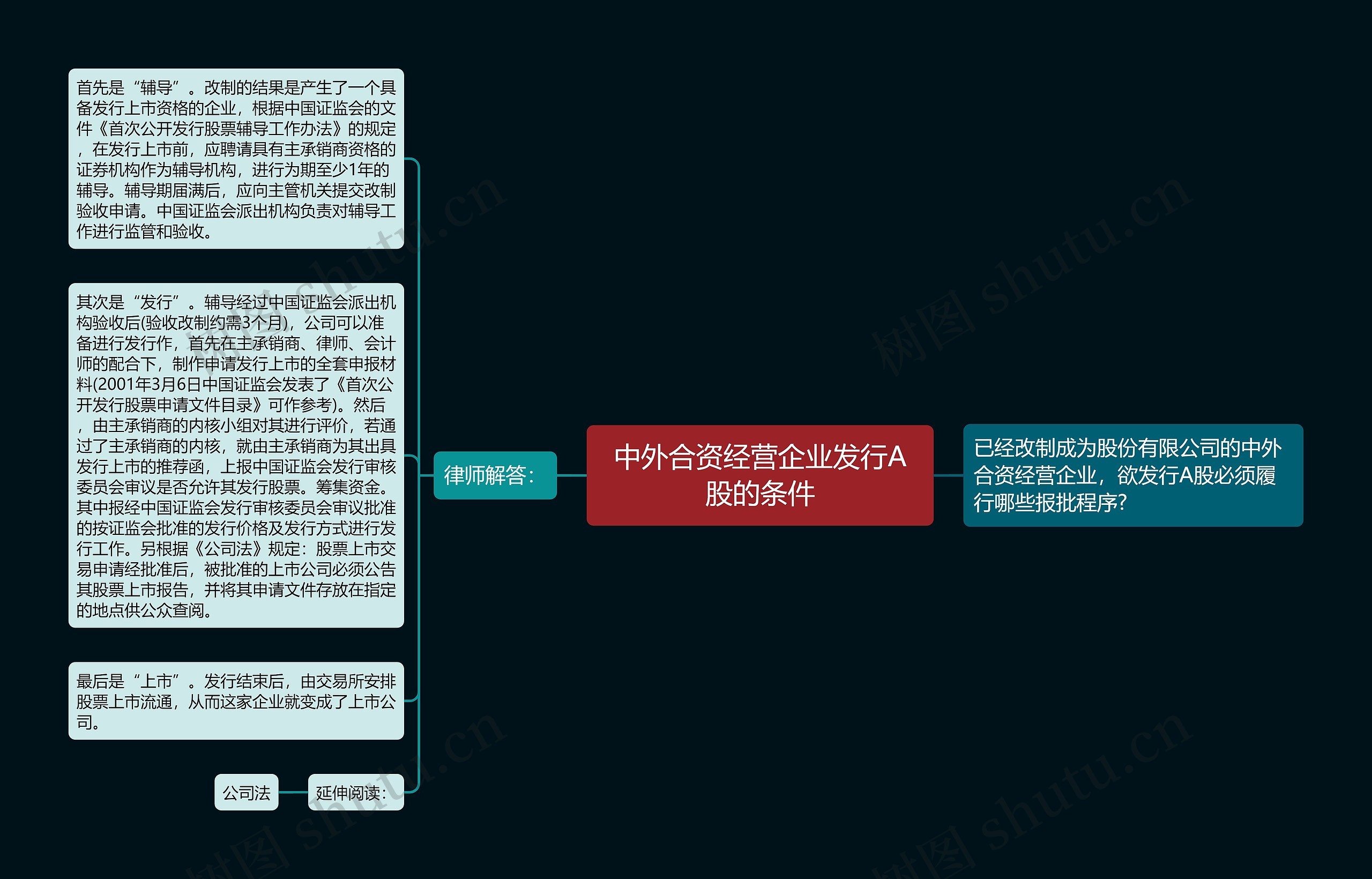 中外合资经营企业发行A股的条件思维导图