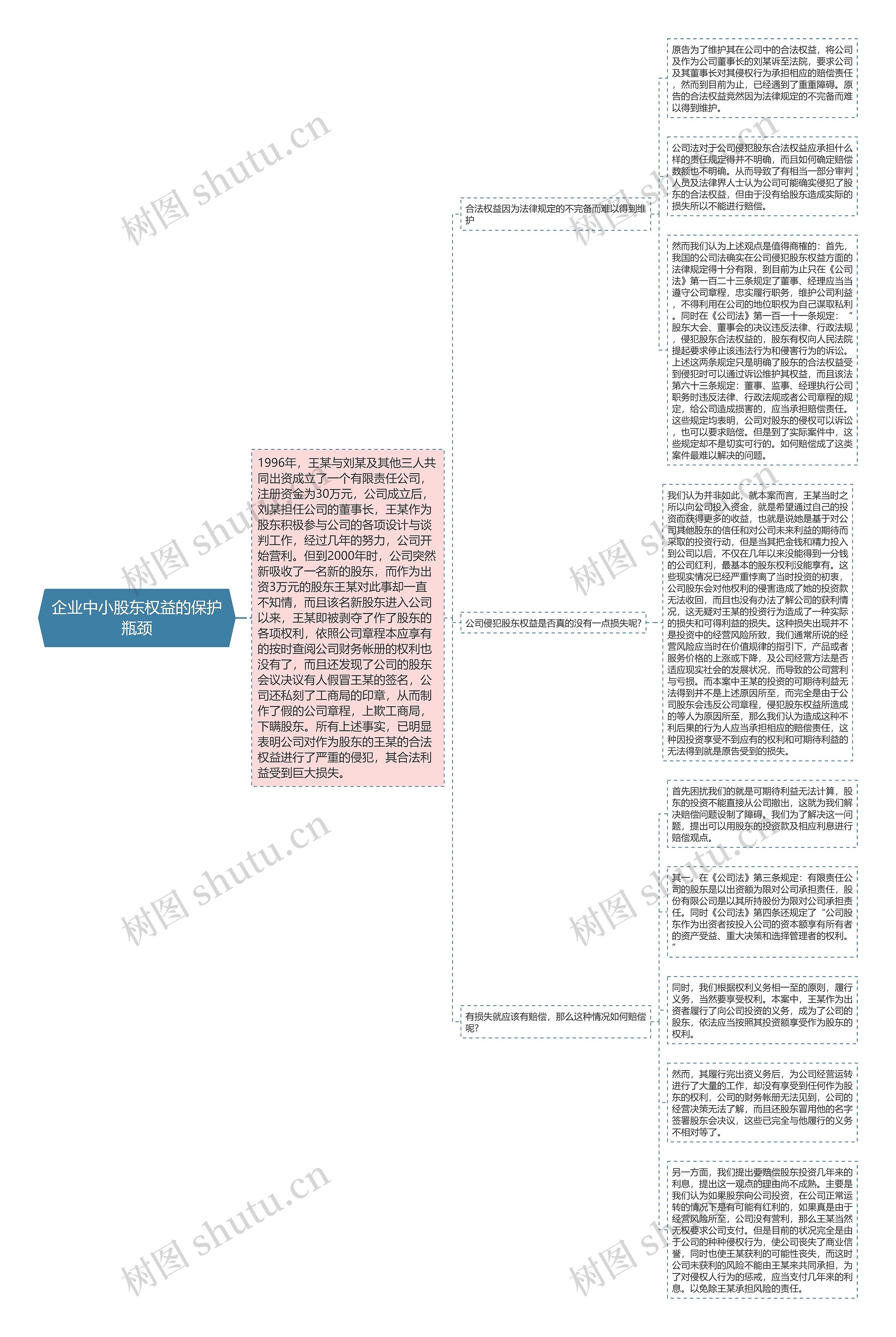 企业中小股东权益的保护瓶颈思维导图