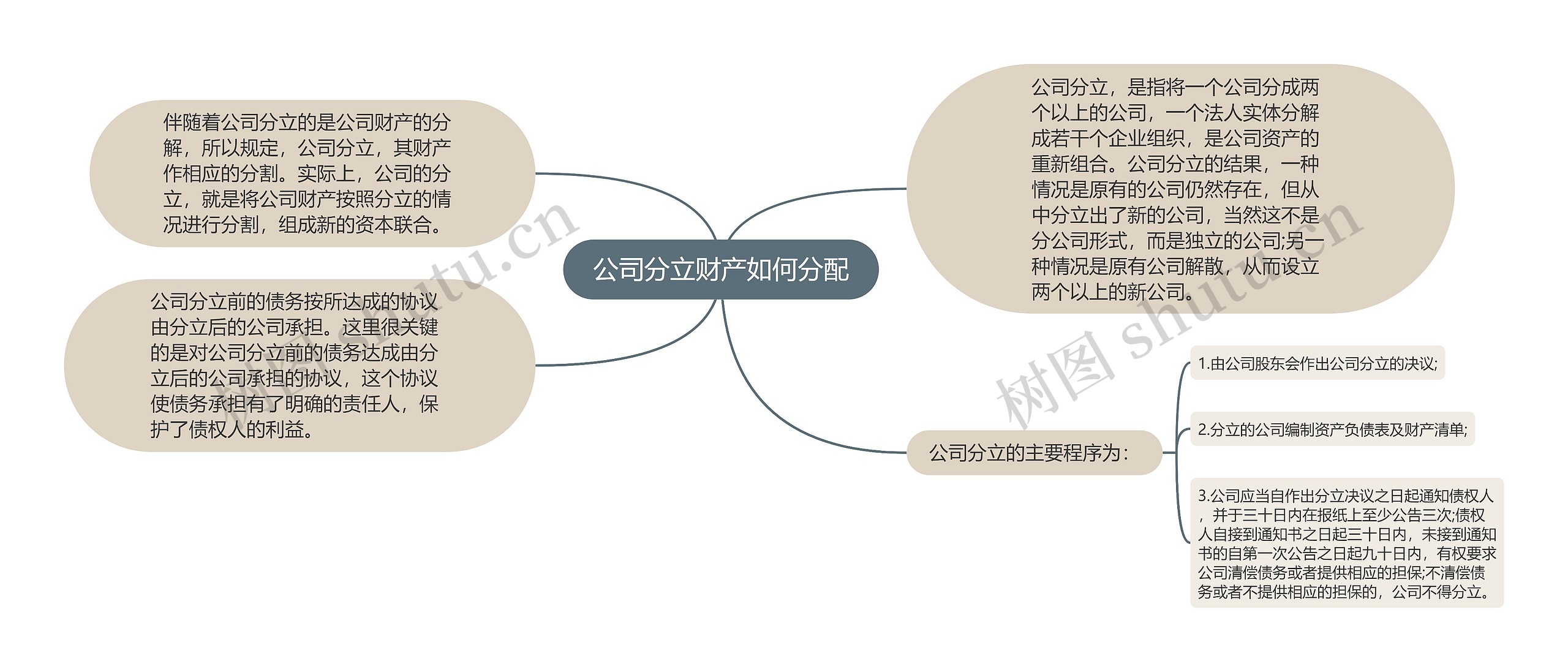 公司分立财产如何分配思维导图