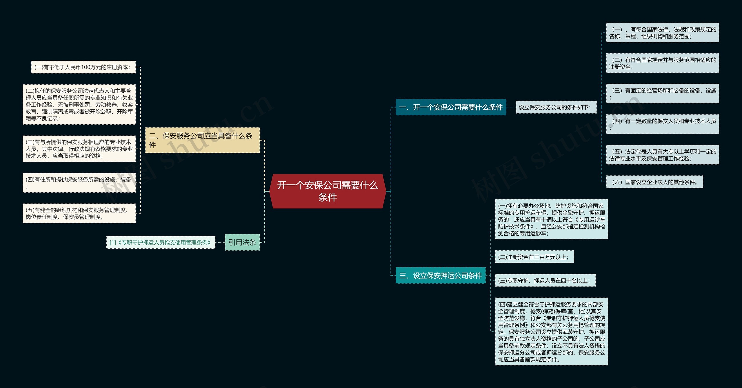 开一个安保公司需要什么条件思维导图