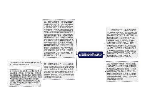 创业投资公司的优点