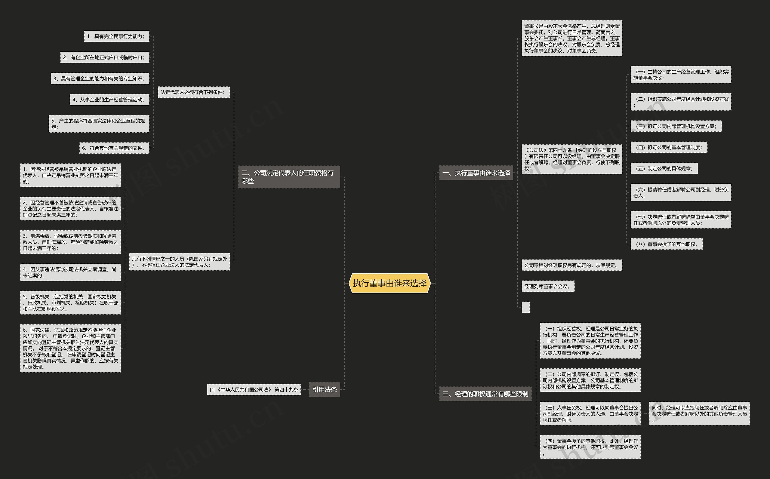 执行董事由谁来选择思维导图