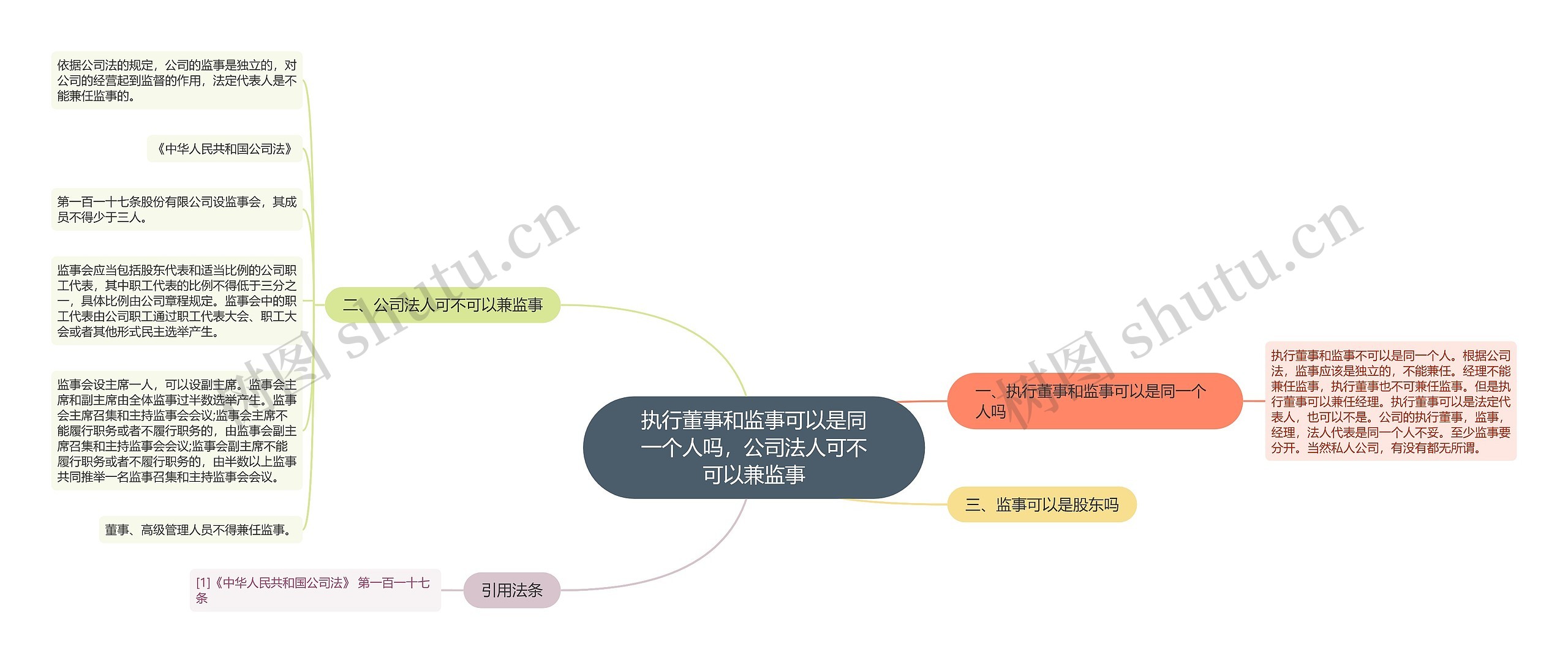 执行董事和监事可以是同一个人吗，公司法人可不可以兼监事思维导图