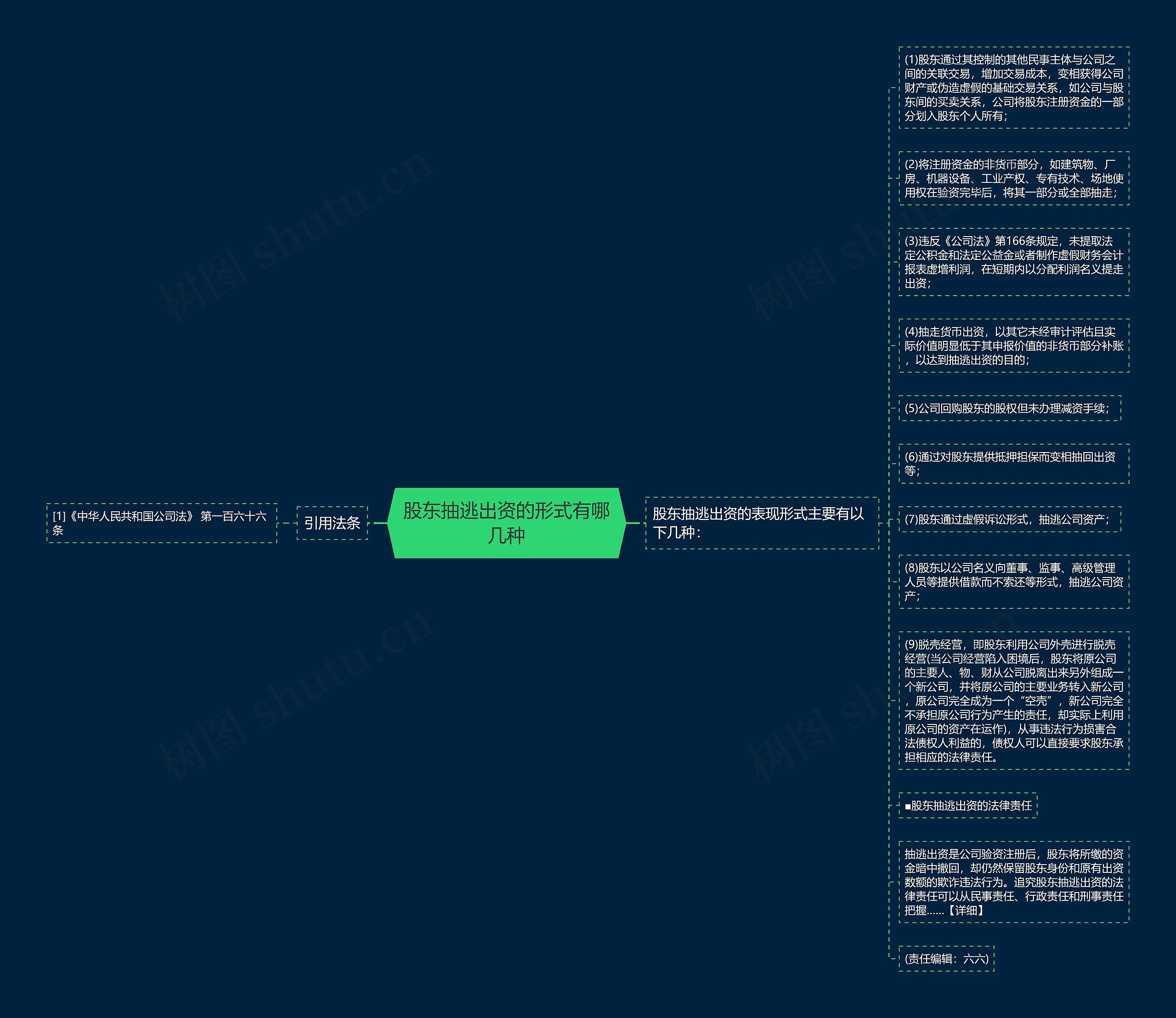 股东抽逃出资的形式有哪几种思维导图
