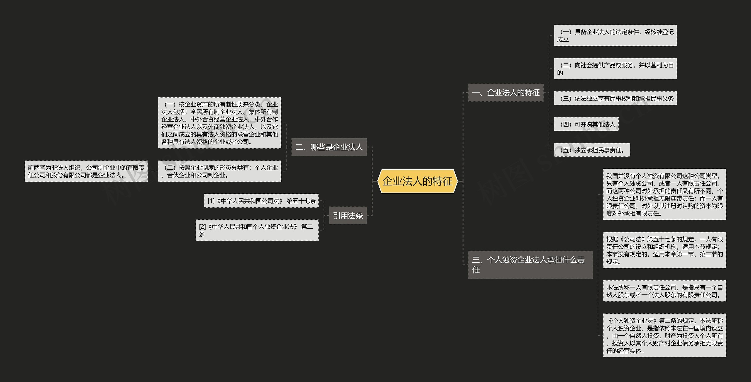 企业法人的特征思维导图