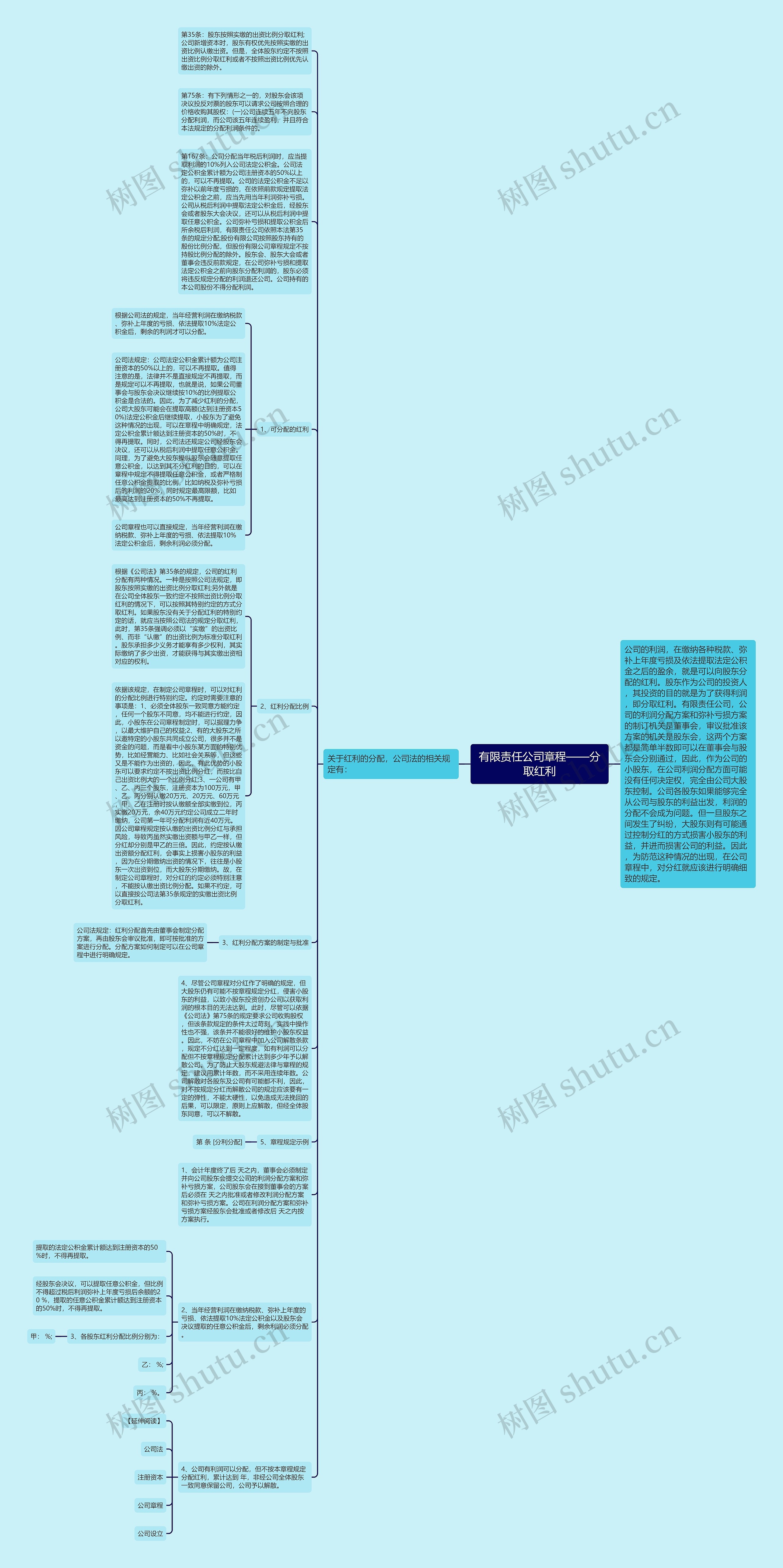 有限责任公司章程——分取红利思维导图