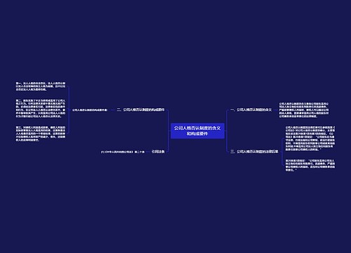 公司人格否认制度的含义和构成要件