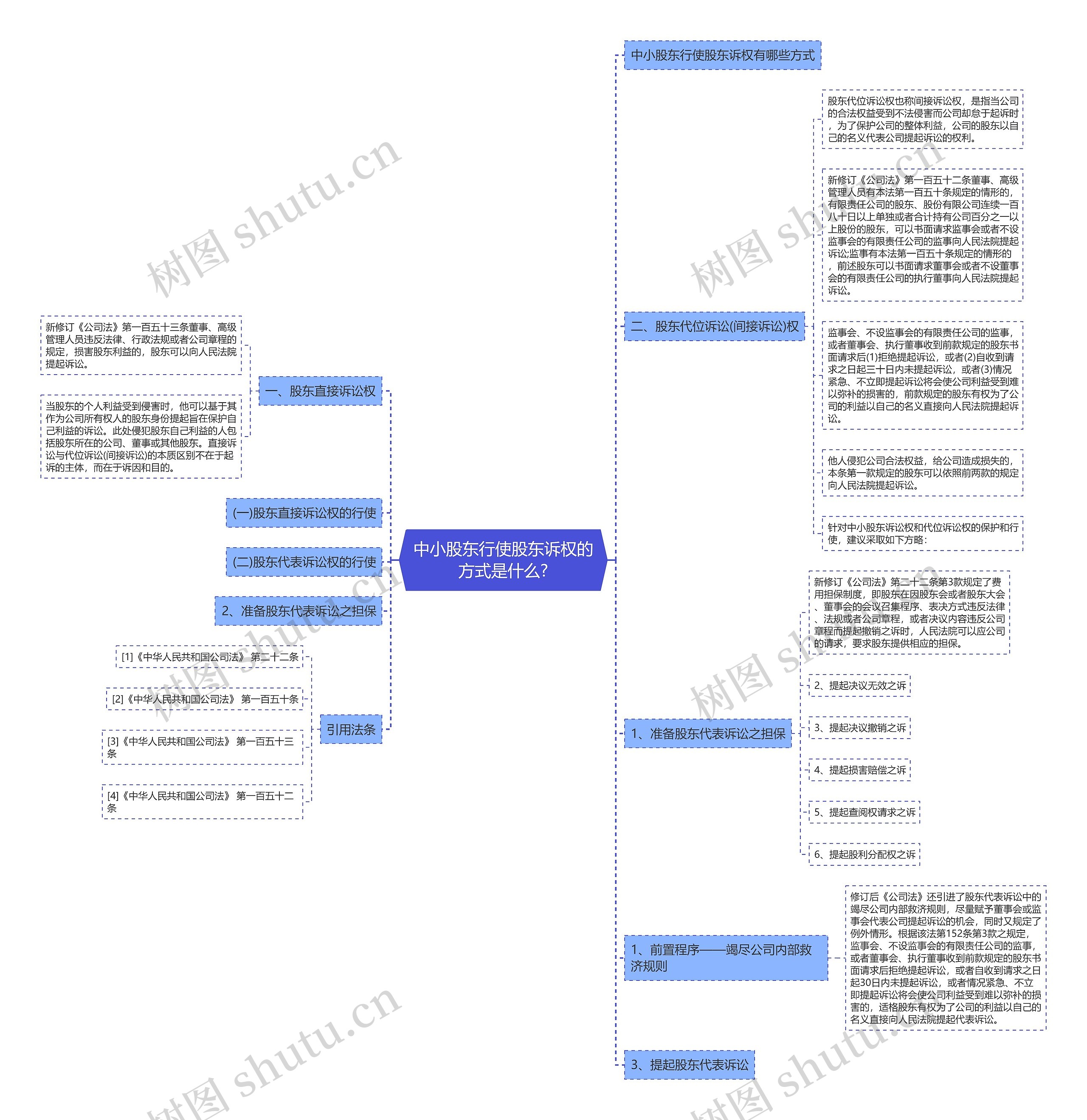 中小股东行使股东诉权的方式是什么?思维导图