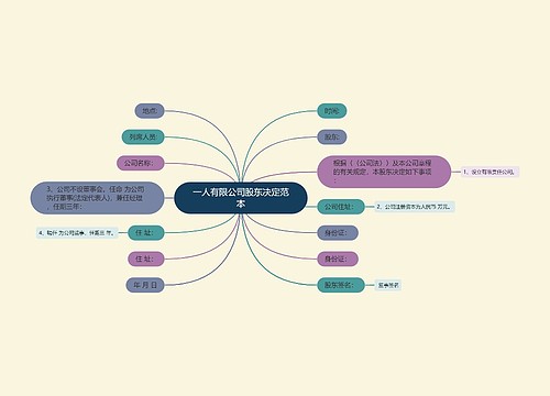 一人有限公司股东决定范本