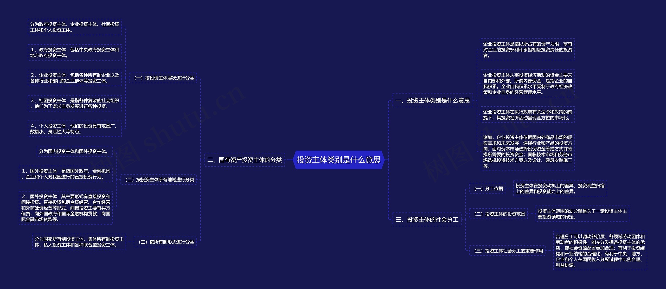 投资主体类别是什么意思思维导图