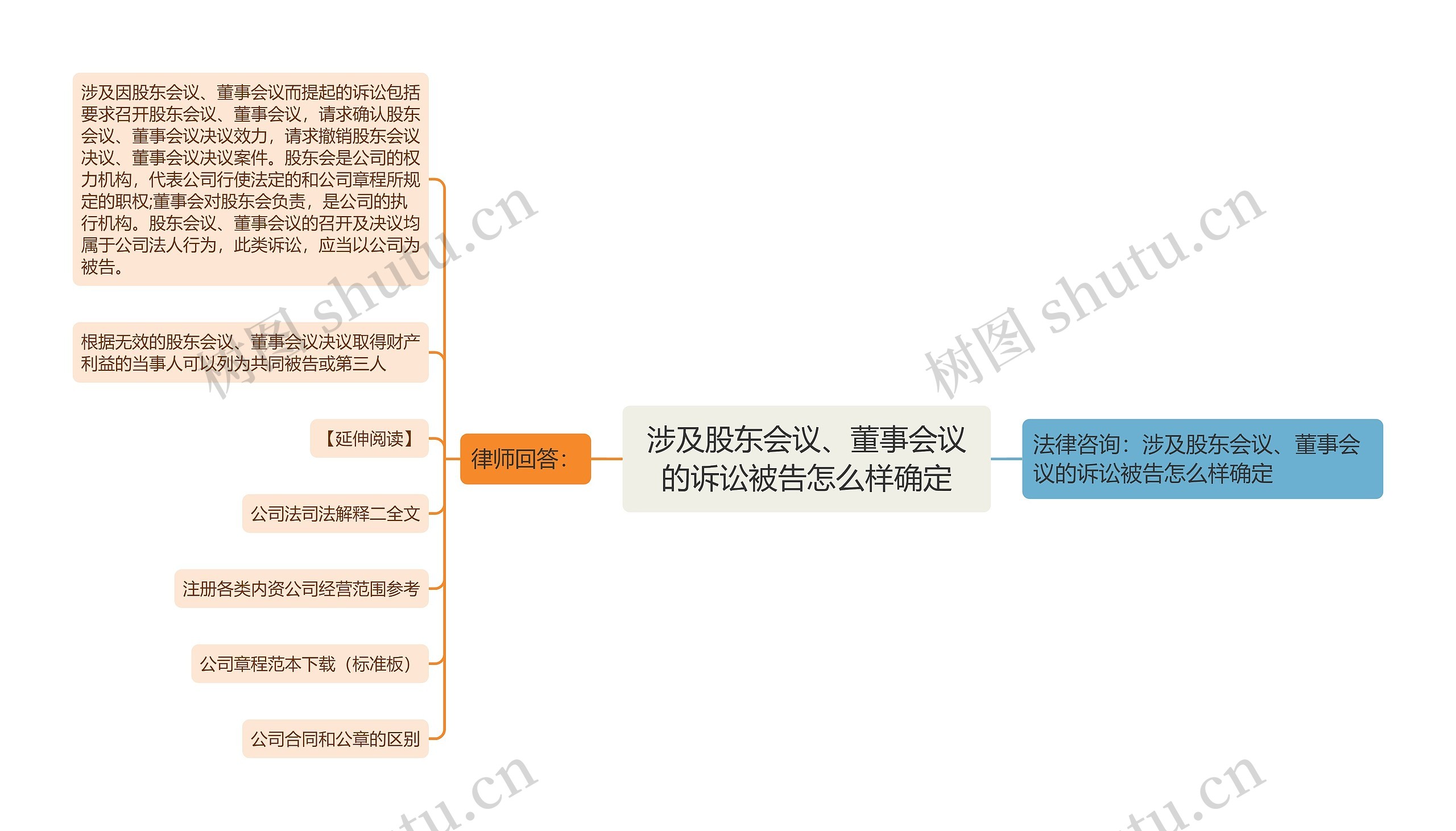 涉及股东会议、董事会议的诉讼被告怎么样确定思维导图