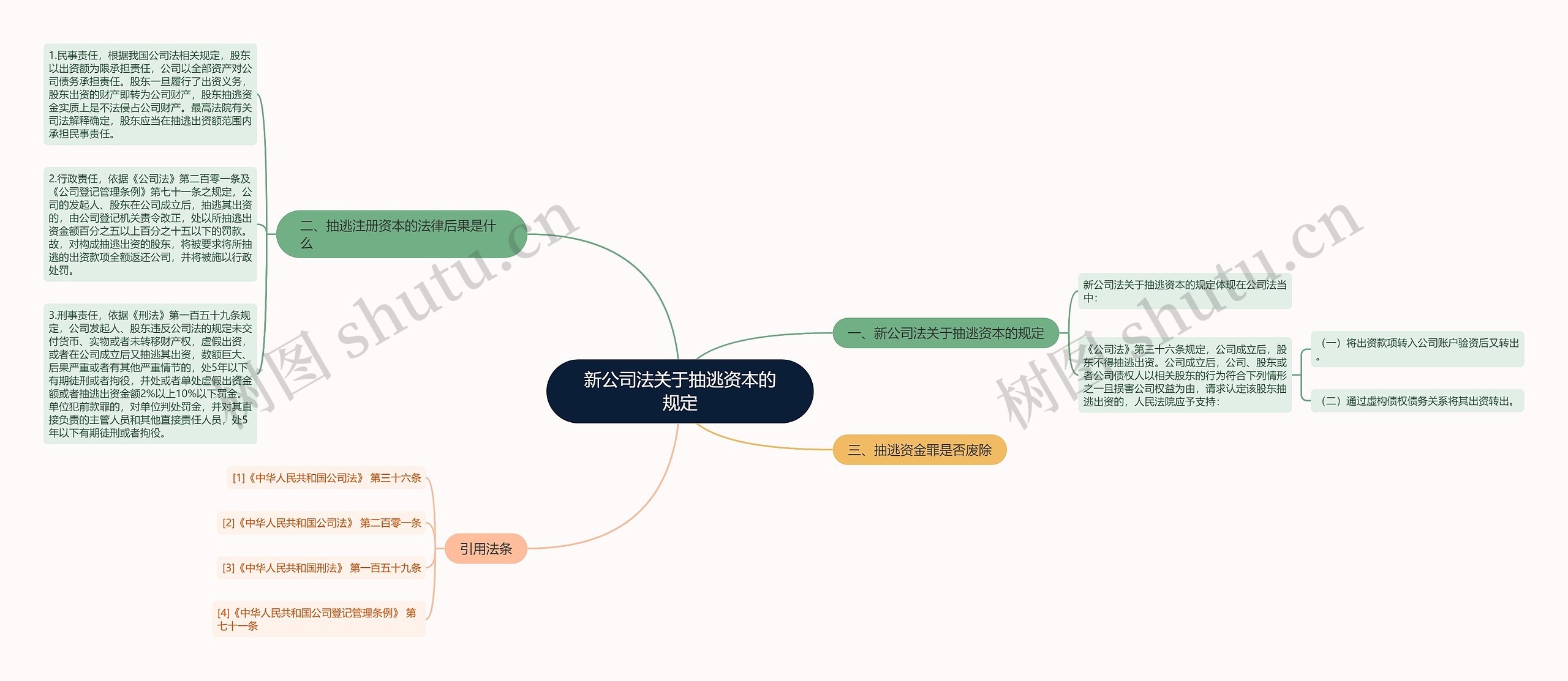 新公司法关于抽逃资本的规定思维导图