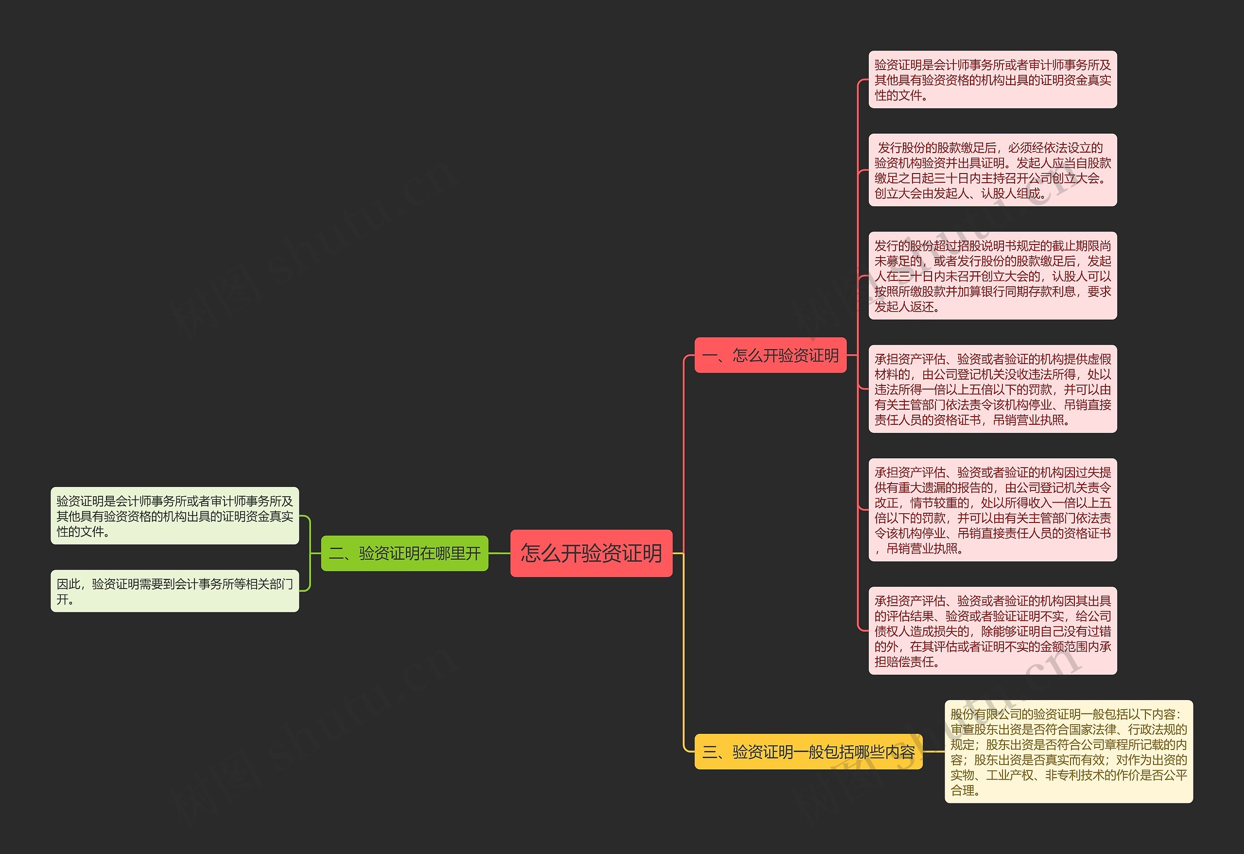 怎么开验资证明思维导图