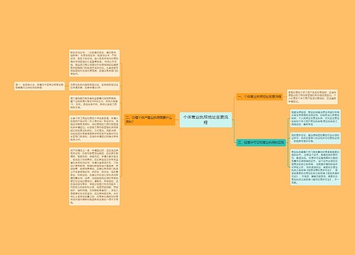 个体营业执照地址变更流程