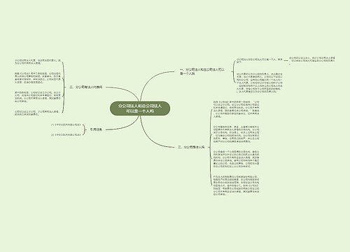 分公司法人和总公司法人可以是一个人吗