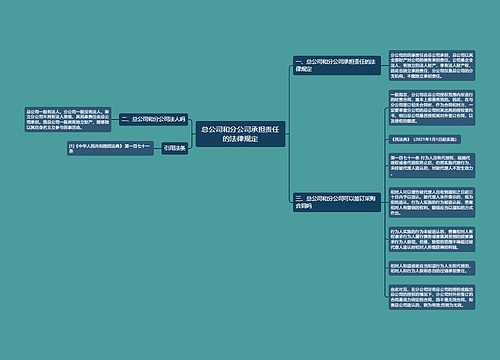 总公司和分公司承担责任的法律规定