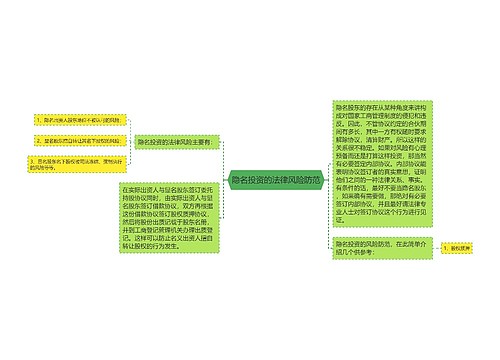 隐名投资的法律风险防范