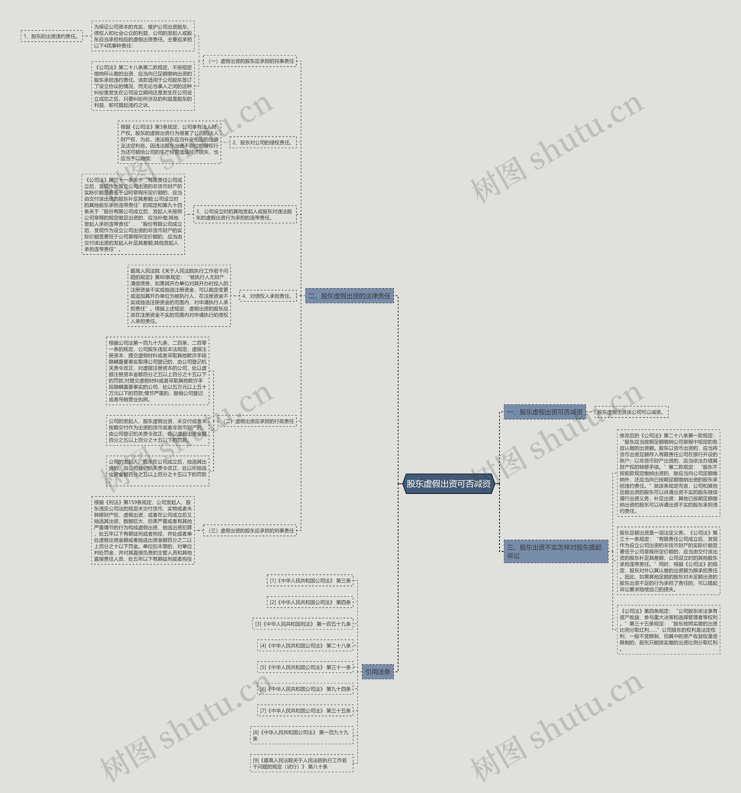 股东虚假出资可否减资思维导图