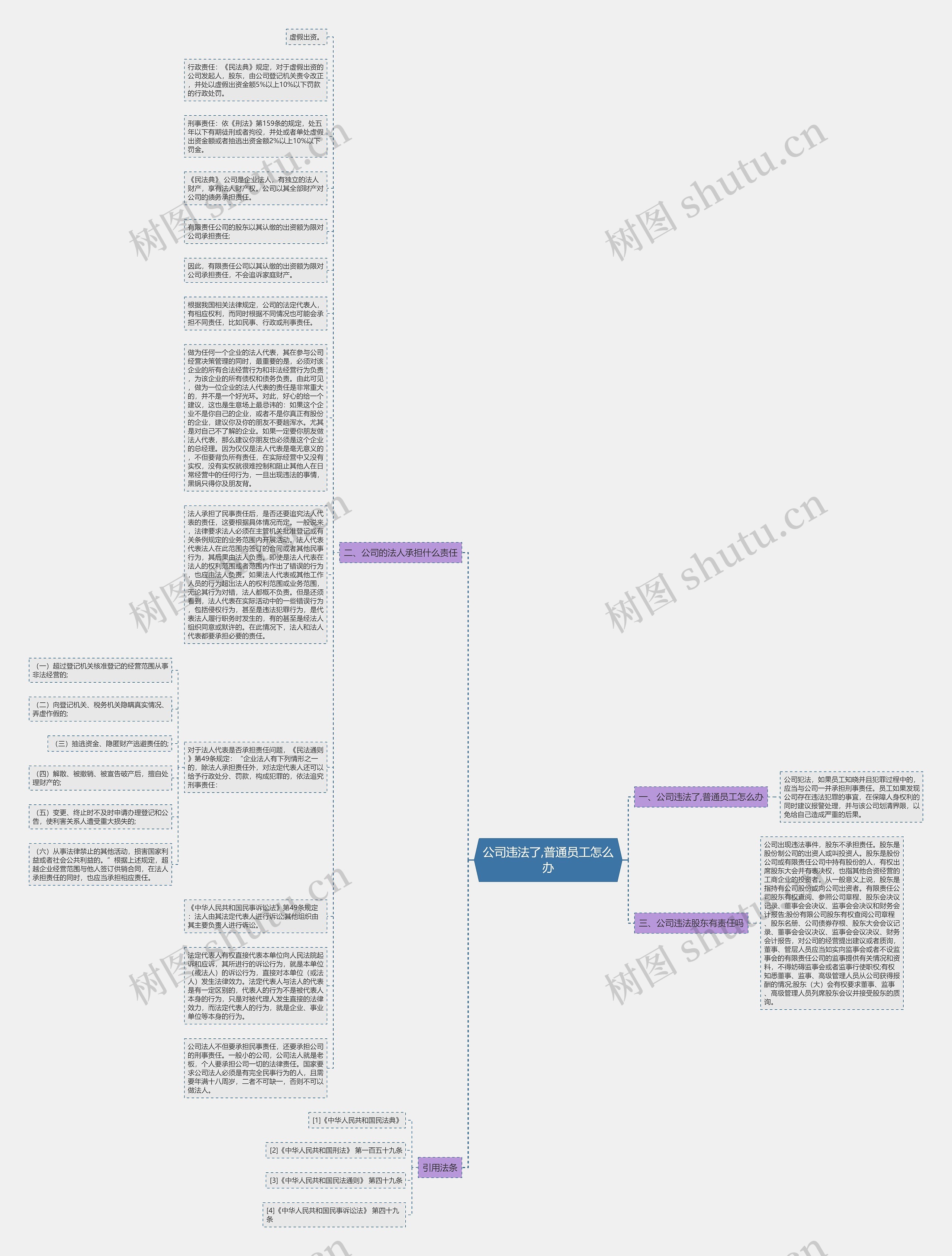 公司违法了,普通员工怎么办思维导图