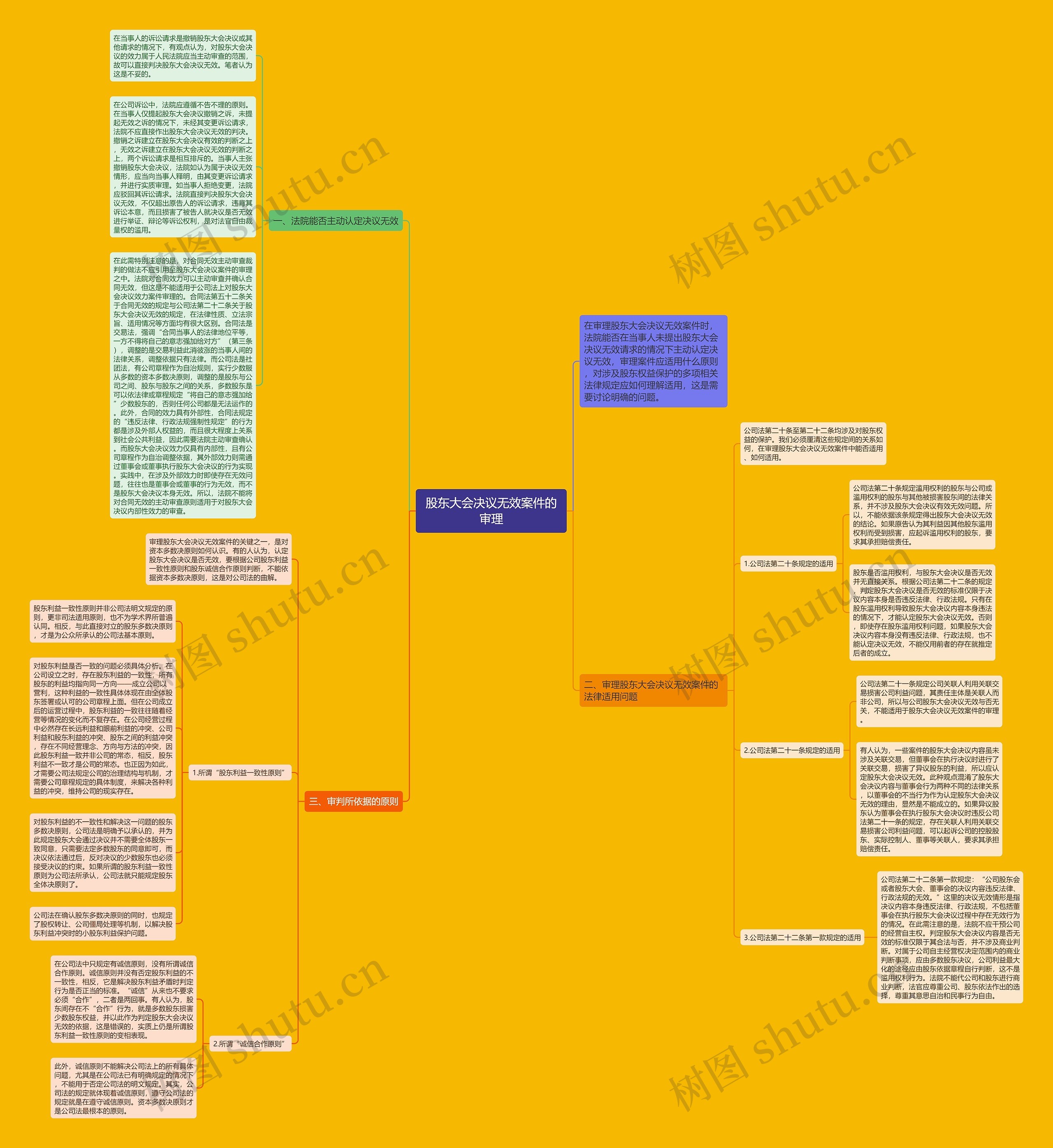 股东大会决议无效案件的审理思维导图