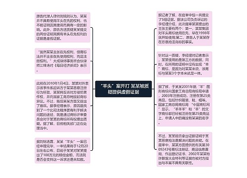 “羊头”案开打 某某被质疑提供虚假证据