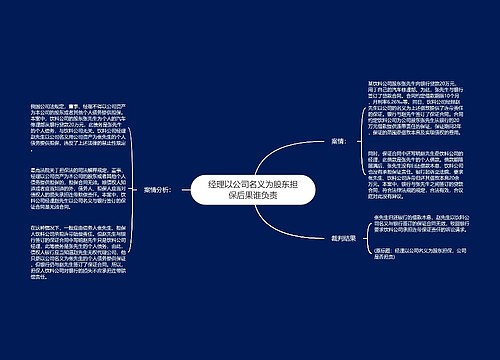 经理以公司名义为股东担保后果谁负责