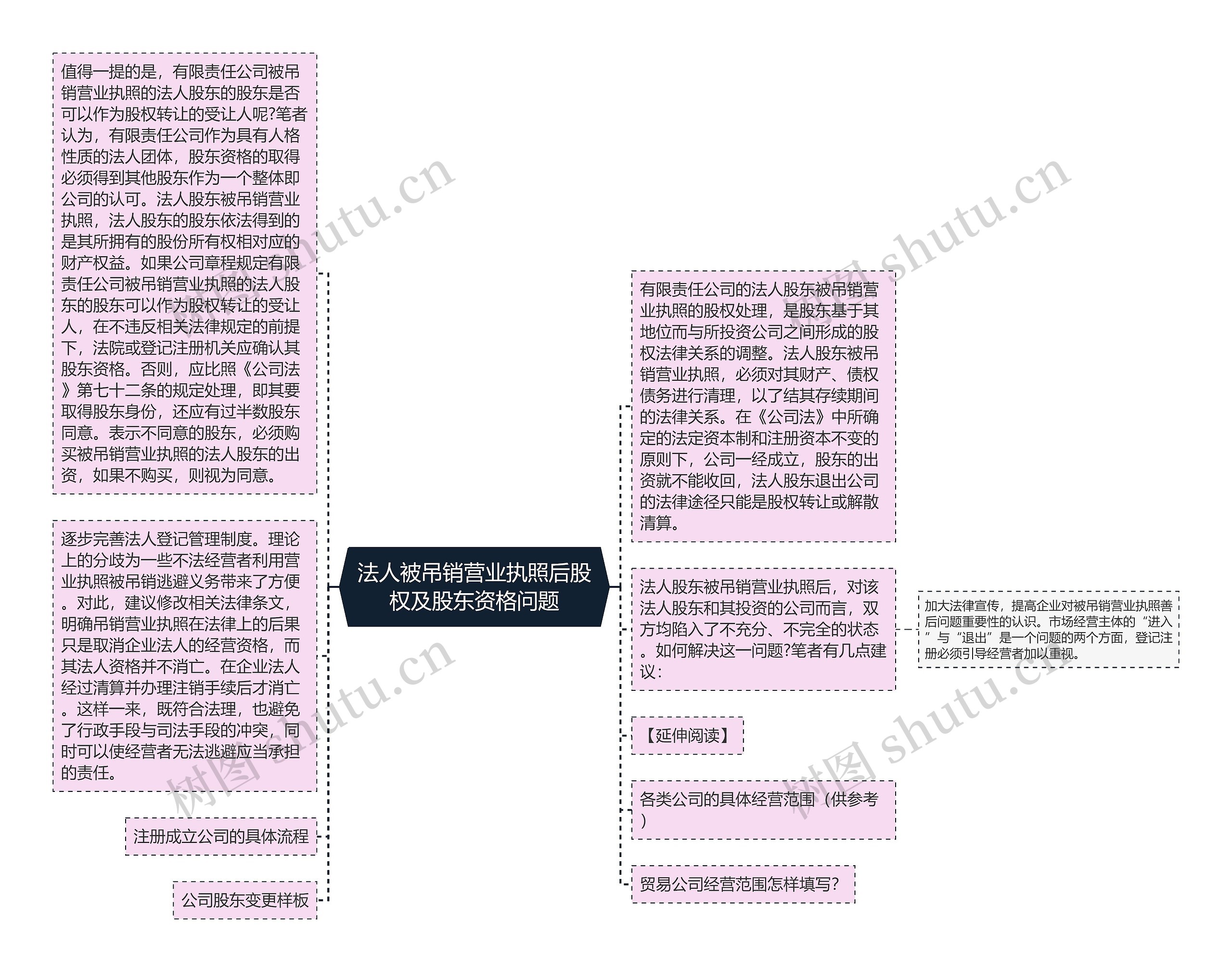 法人被吊销营业执照后股权及股东资格问题