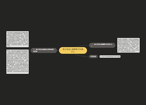 新公司法认缴期限30年是什么