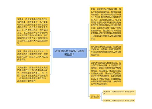 法律是怎么规定股东直接诉讼的？