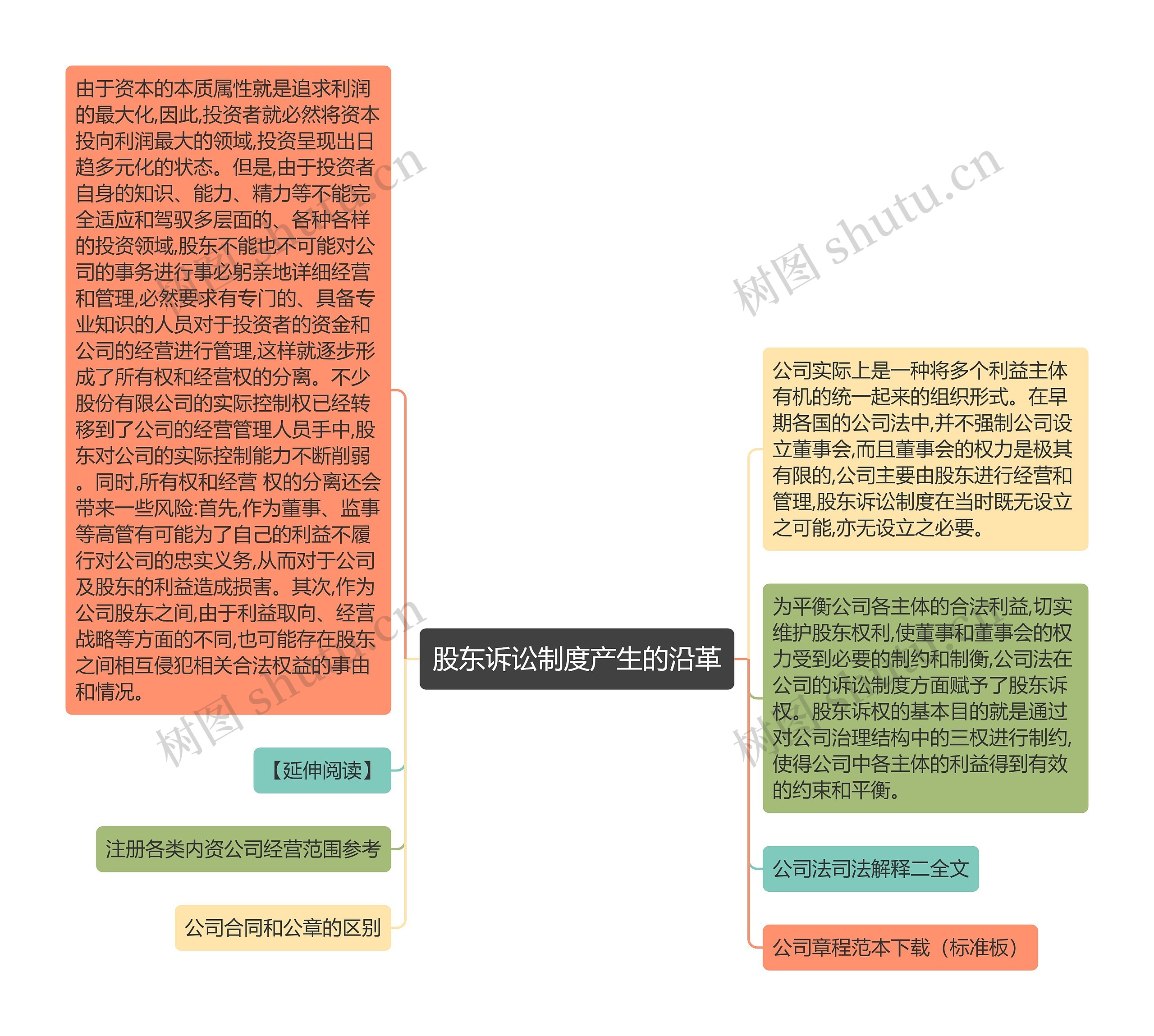 股东诉讼制度产生的沿革思维导图