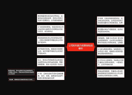 公司权利能力的限制包括哪些