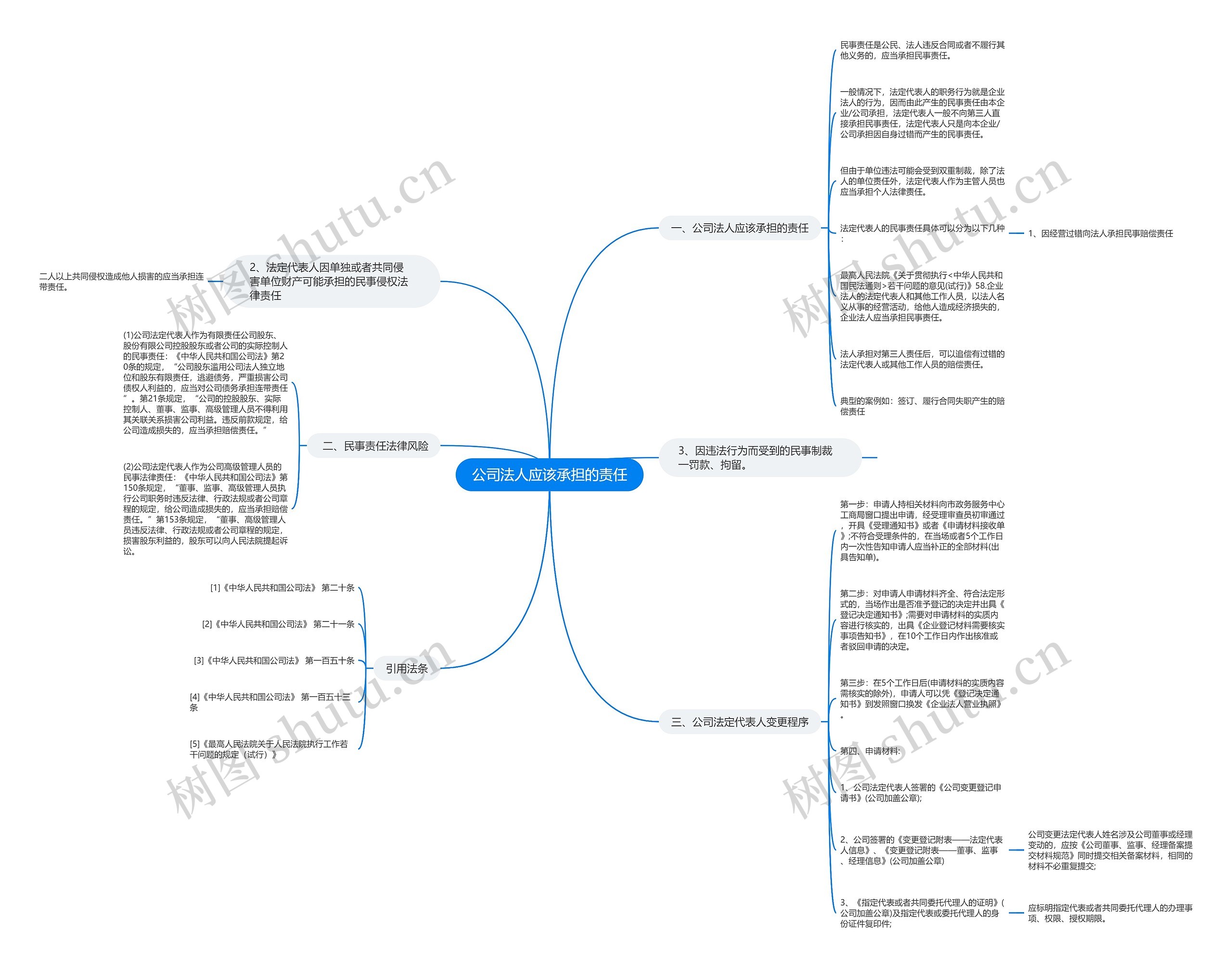 公司法人应该承担的责任思维导图
