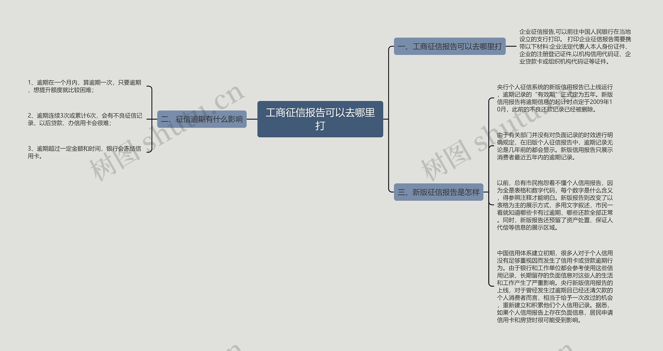 工商征信报告可以去哪里打思维导图