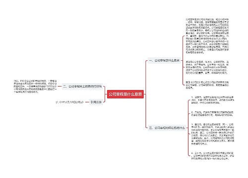 公司章程是什么意思