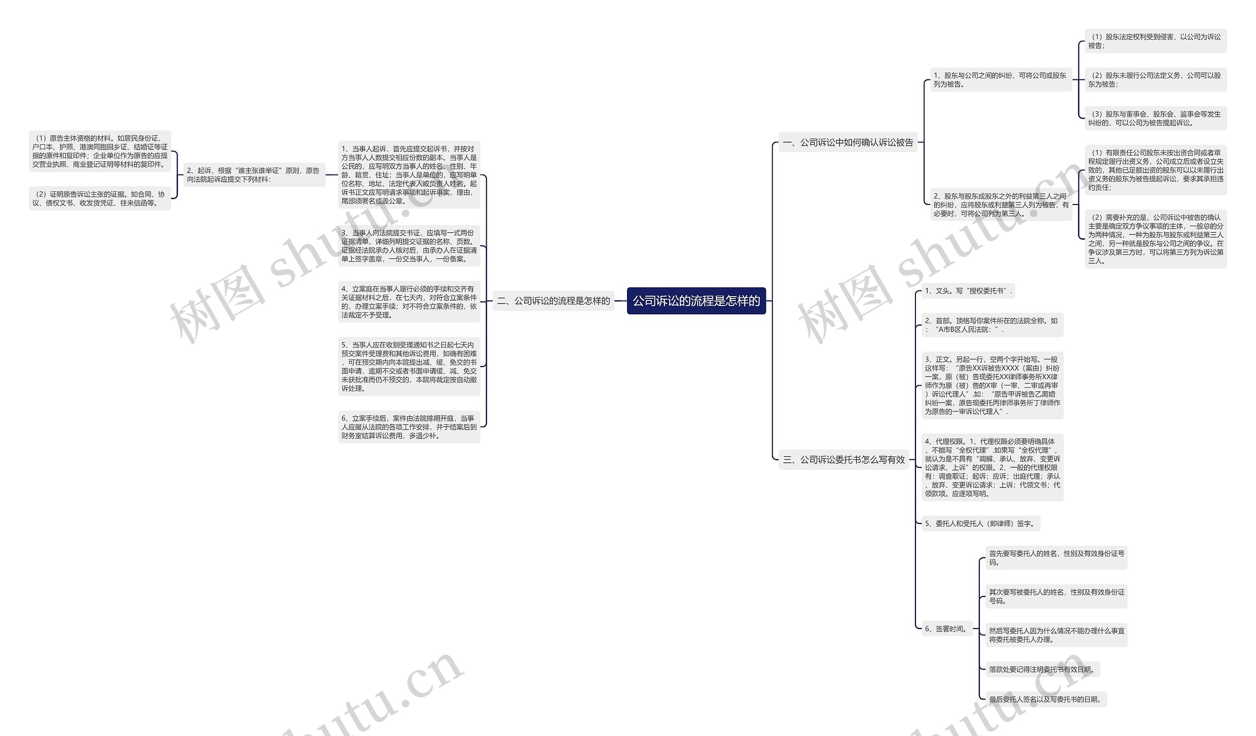 公司诉讼的流程是怎样的思维导图