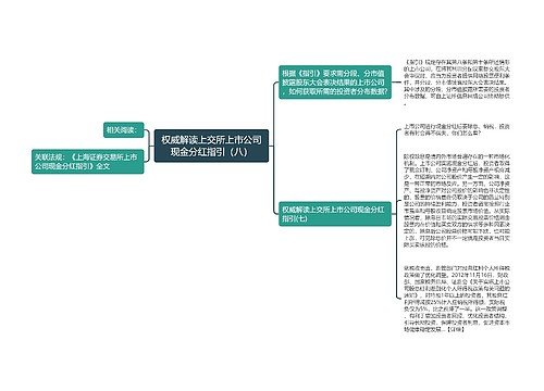 权威解读上交所上市公司现金分红指引（八）