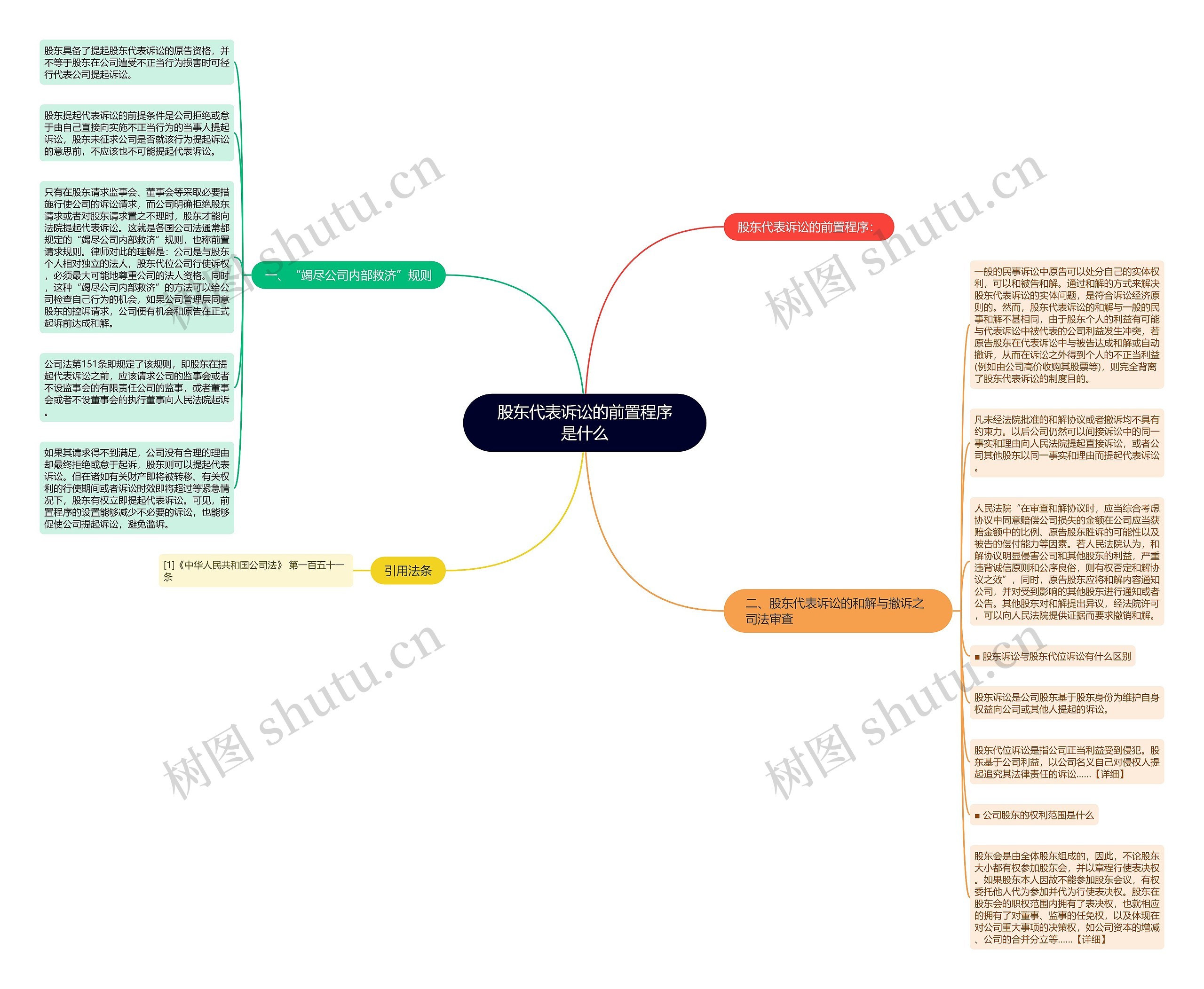 股东代表诉讼的前置程序是什么思维导图