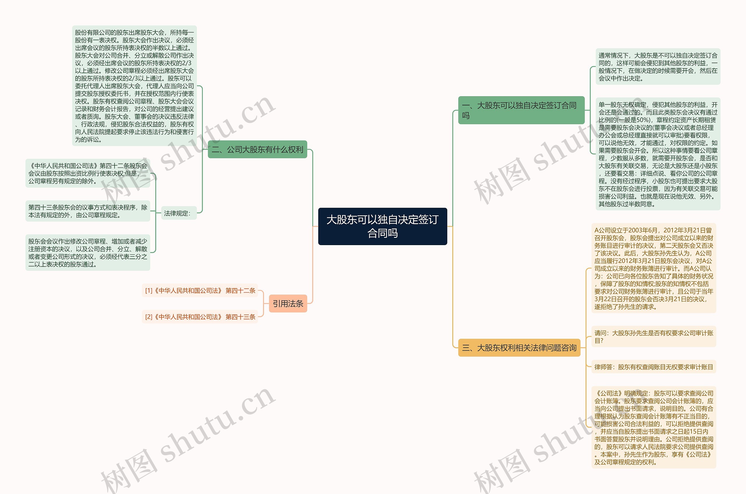 大股东可以独自决定签订合同吗思维导图