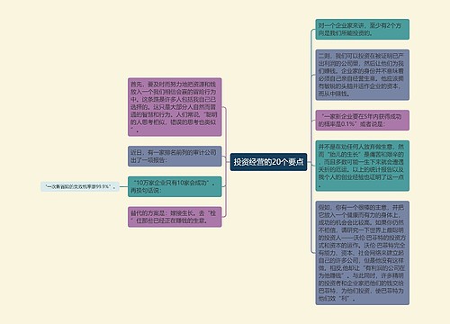 投资经营的20个要点