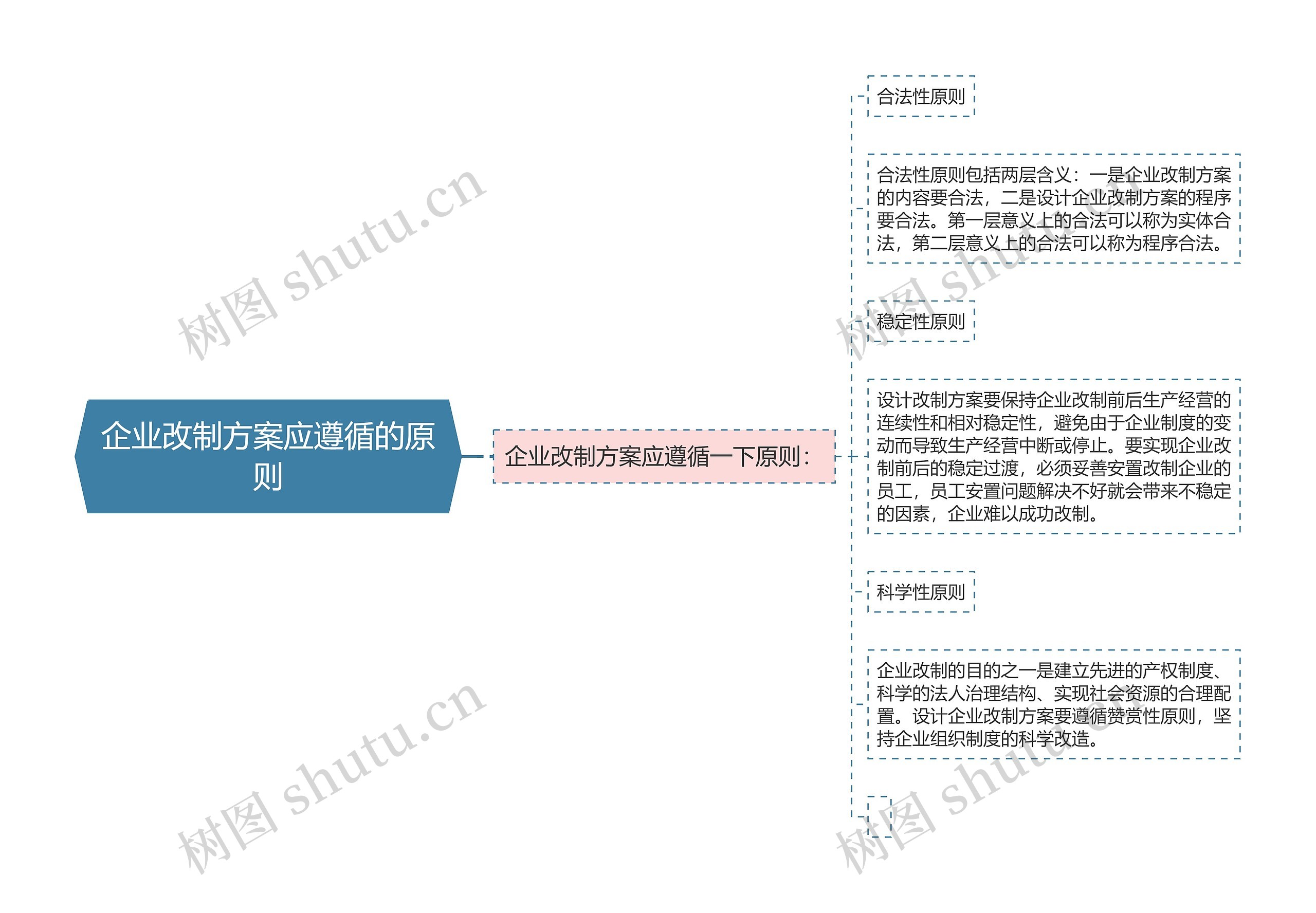 企业改制方案应遵循的原则思维导图