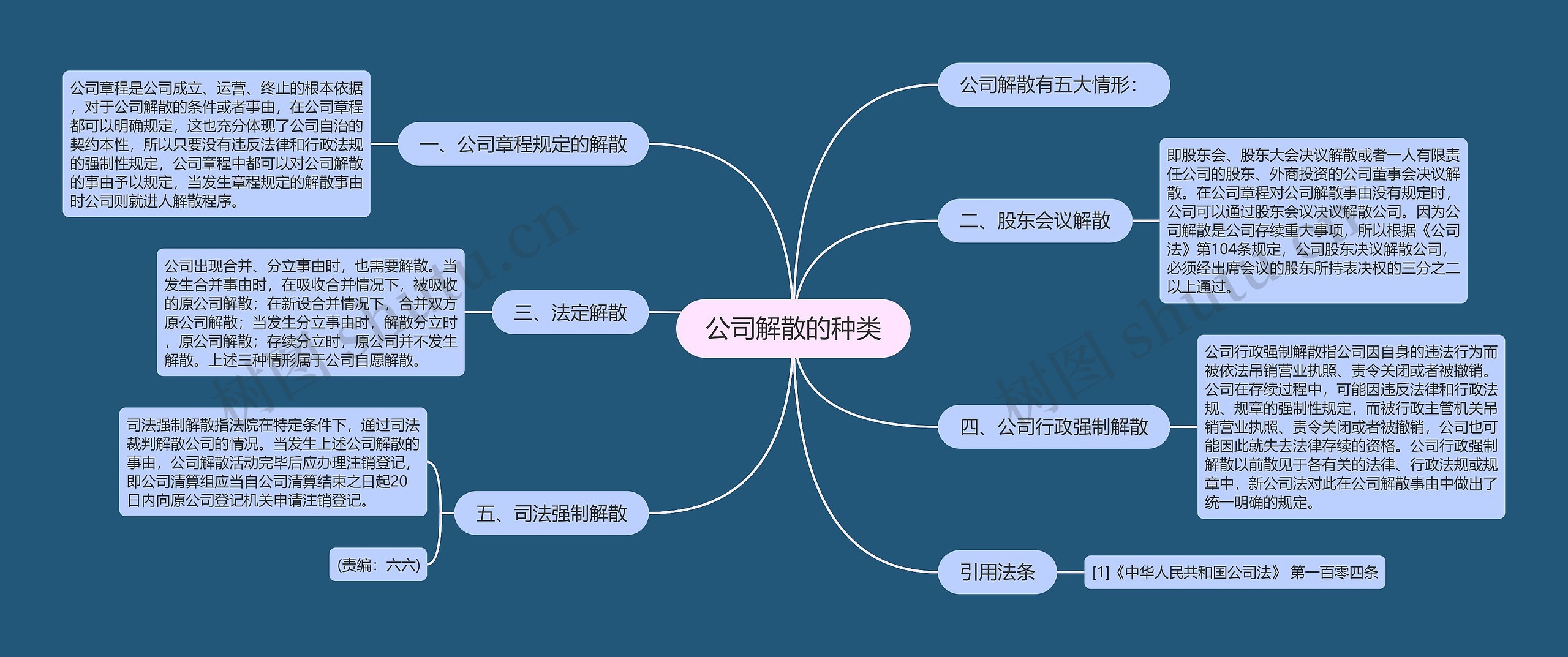 公司解散的种类思维导图