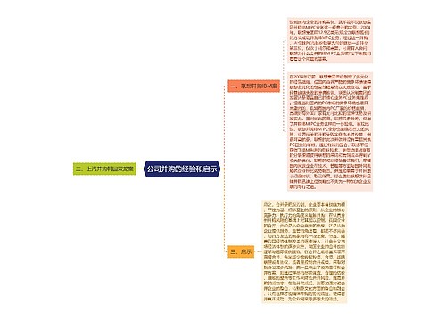 公司并购的经验和启示