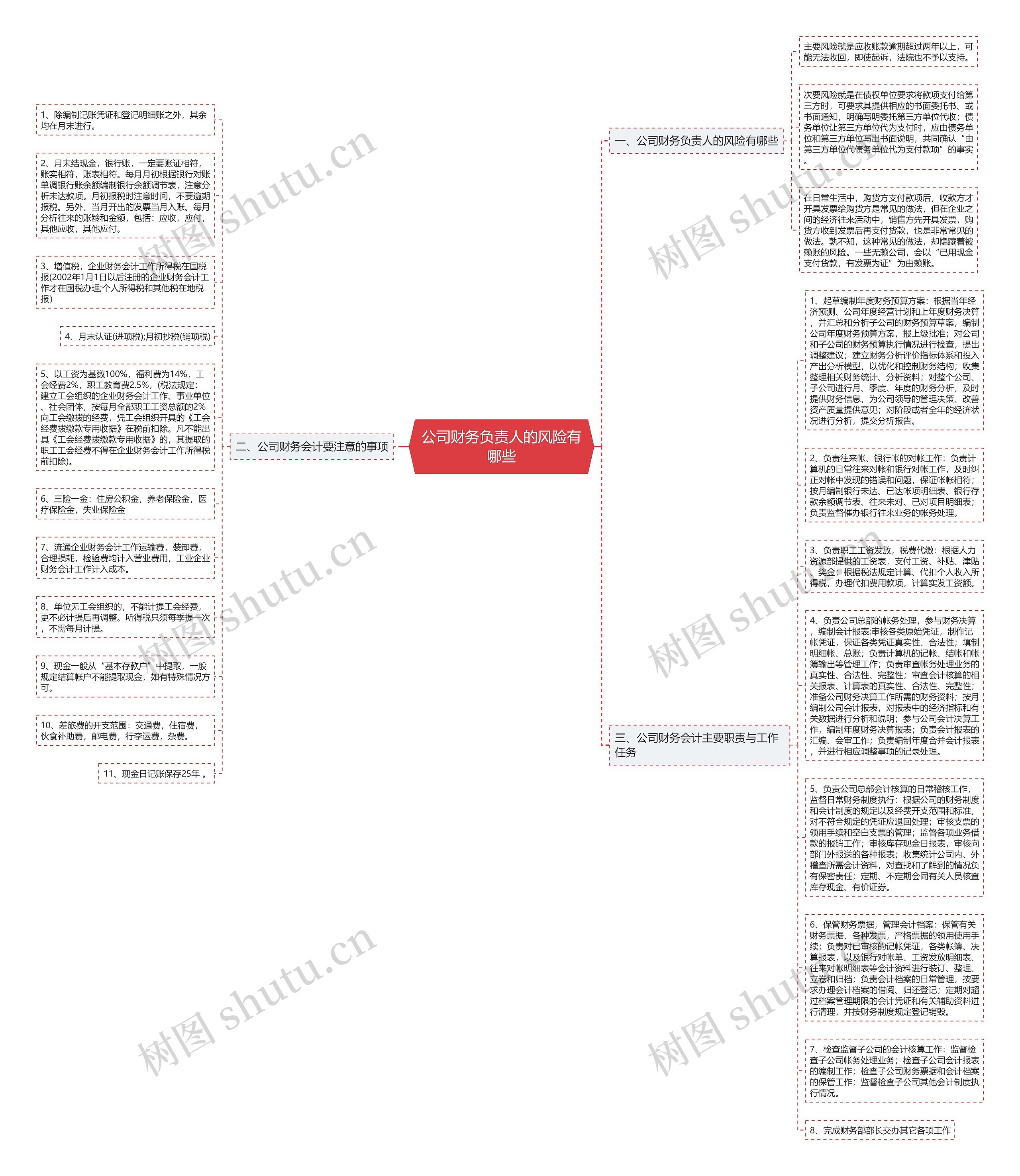 公司财务负责人的风险有哪些思维导图