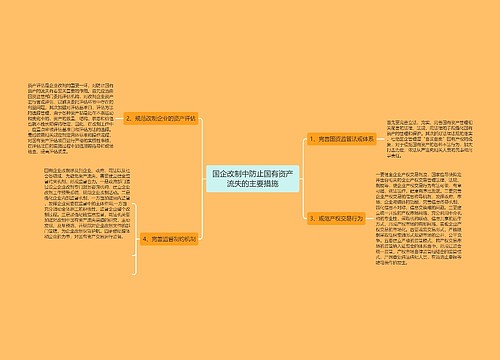 国企改制中防止国有资产流失的主要措施