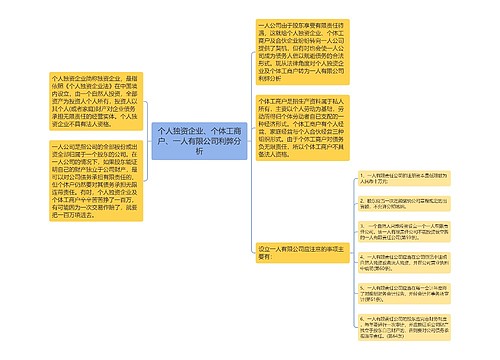 个人独资企业、个体工商户、一人有限公司利弊分析