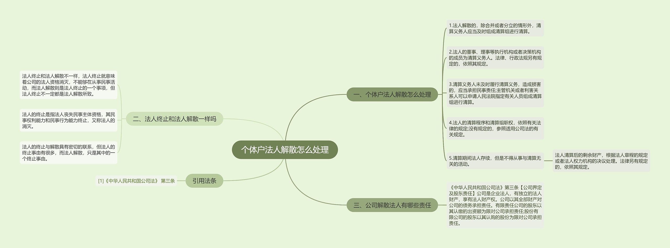 个体户法人解散怎么处理思维导图